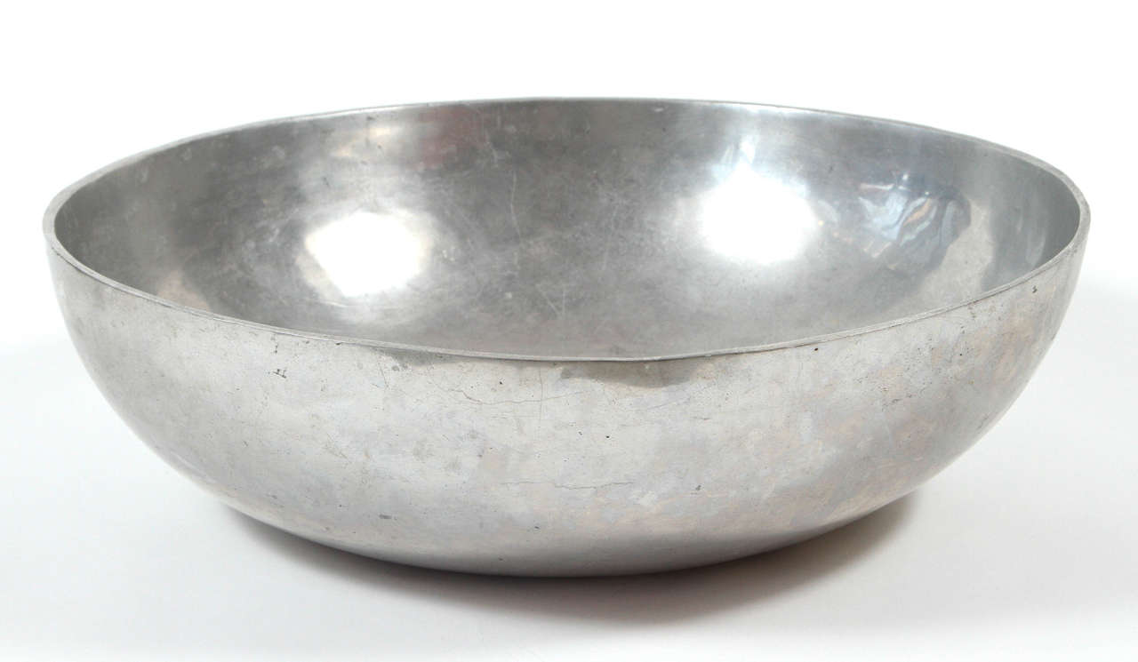 Extra large, sculptural cast aluminum bowl. Made in USA circa 1950s.