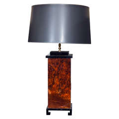 Vintage French Burlwood and Black Lacquer Lamp*