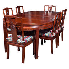 Rosewood Chinese Dining Room Set at 1stDibs | chinese rosewood dining table  set, rosewood dining table and chairs, chinese dining table