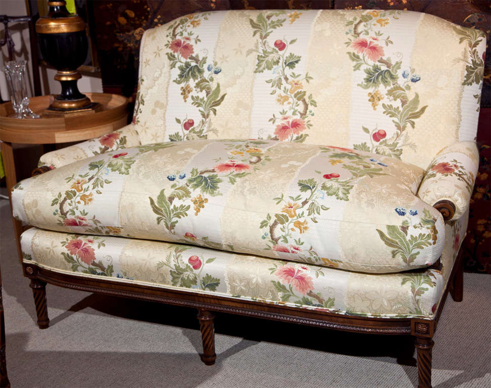 Wonderful Loveseat Newly Upholstered in Scalamandre Fabric