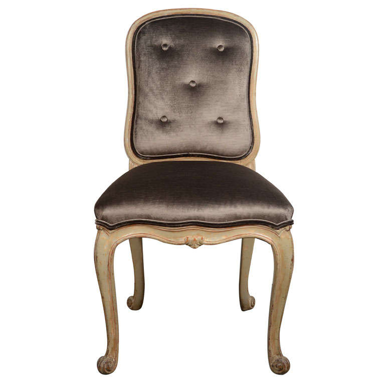 French Provincial Vanity Chair or Desk Chair in Sable Velvet at 1stDibs