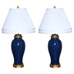 A Rare Pair of  E.F. Caldwell Chinese Porcelain Lamps.