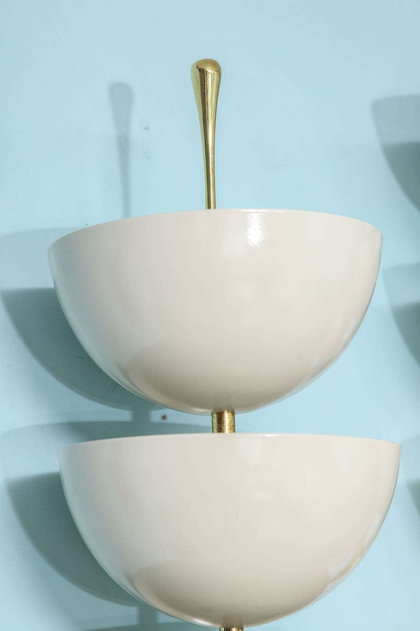 Mid-Century Modern Pair of 3-Cup Sconces by Stilnovo