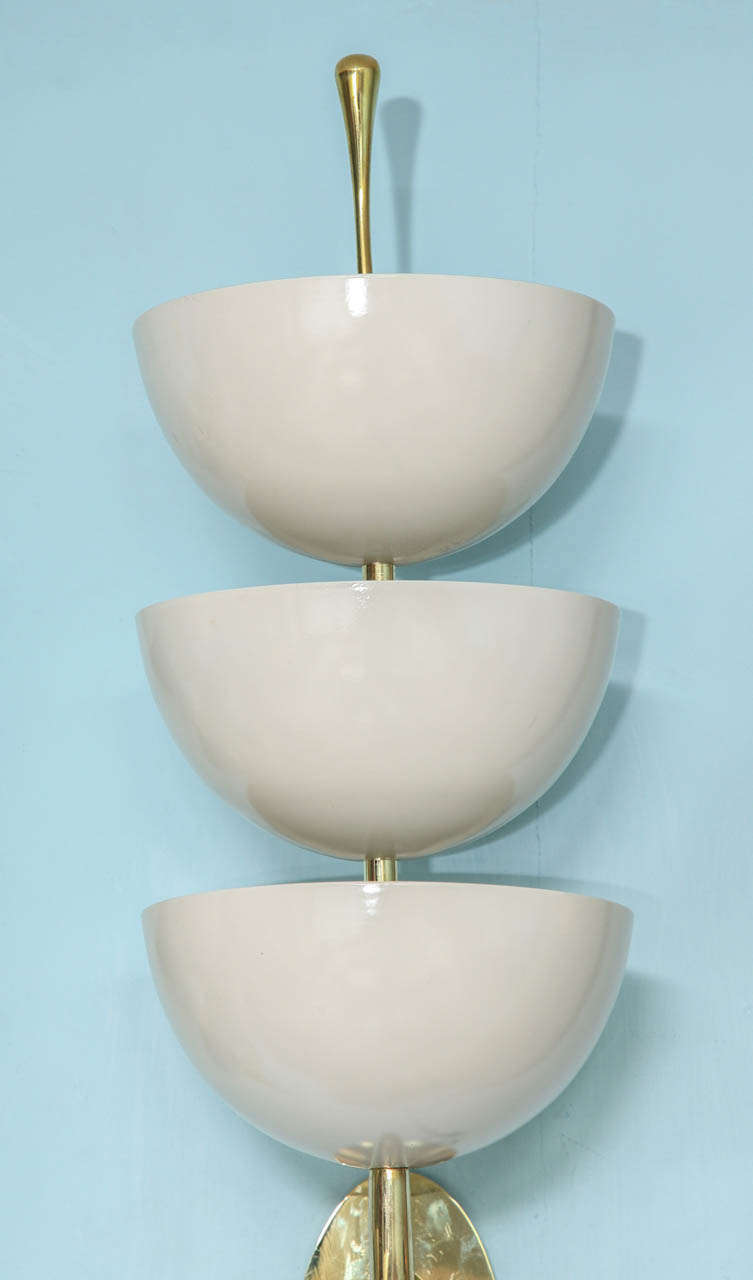 Pair of 3-Cup Sconces by Stilnovo In Excellent Condition In New York, NY