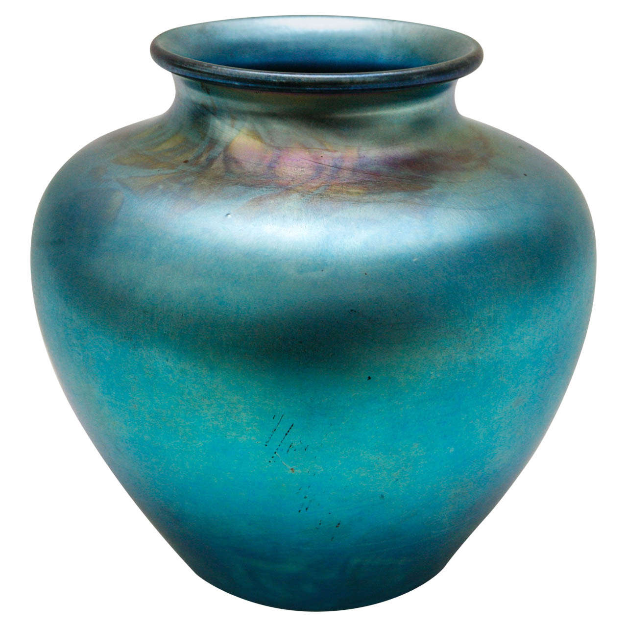 Blue Aurene Glass Vase by Frederick Carder for Steuben Glass