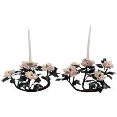 Pair of Hardstone Candleholder Centerpieces