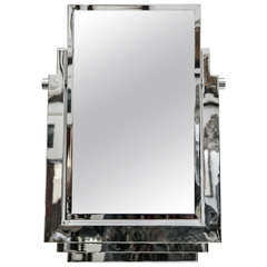 Vintage Polished Chrome Tabletop Vanity Mirror in the Style of La Maison Desny
