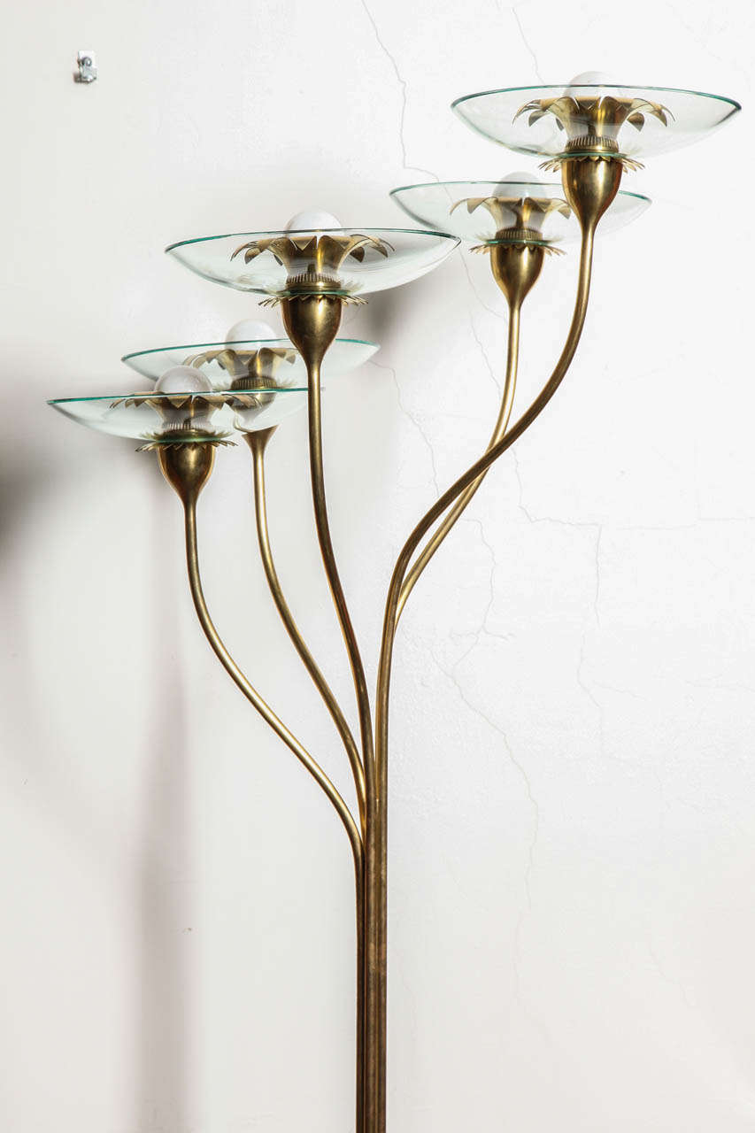 Brass Fontana Arte Floor Lamp Designed by Pietro Chiesa For Sale