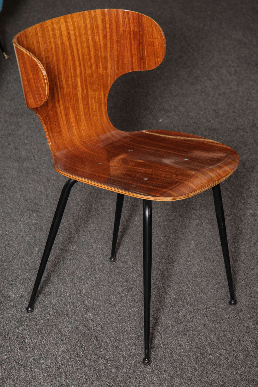 Mid-Century Modern Set of Four Carlo Ratti Chairs
