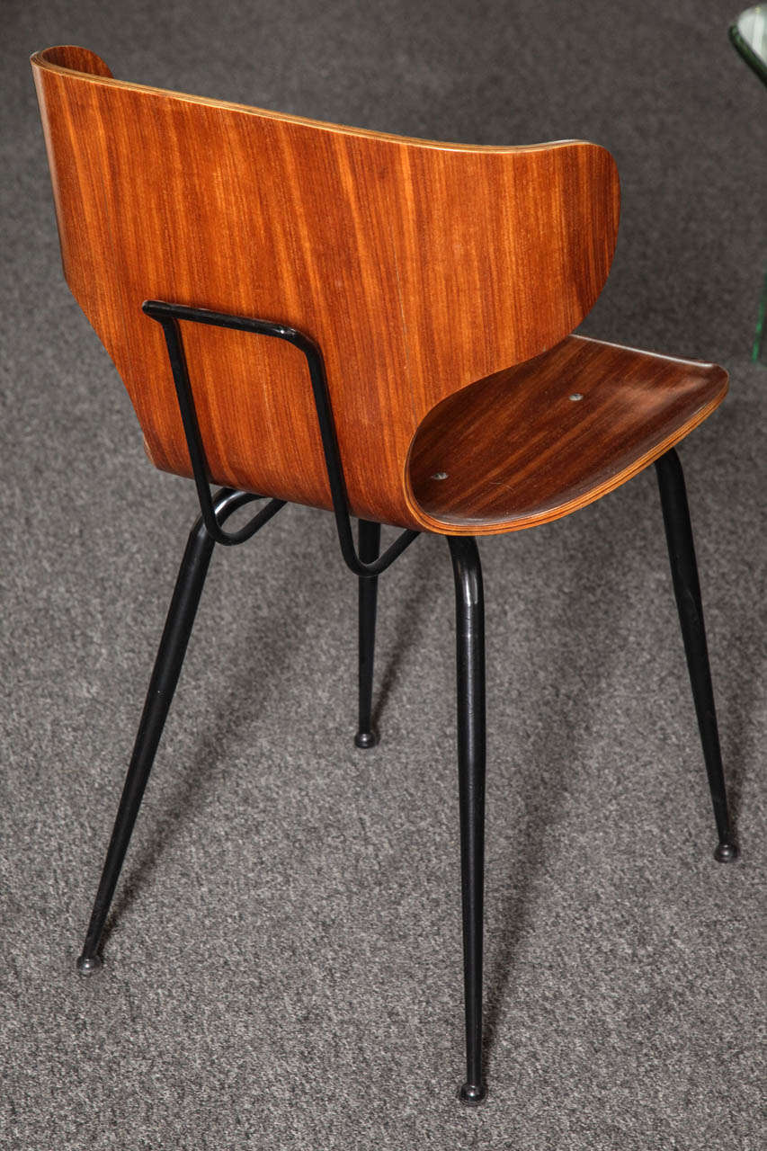 Mid-20th Century Set of Four Carlo Ratti Chairs