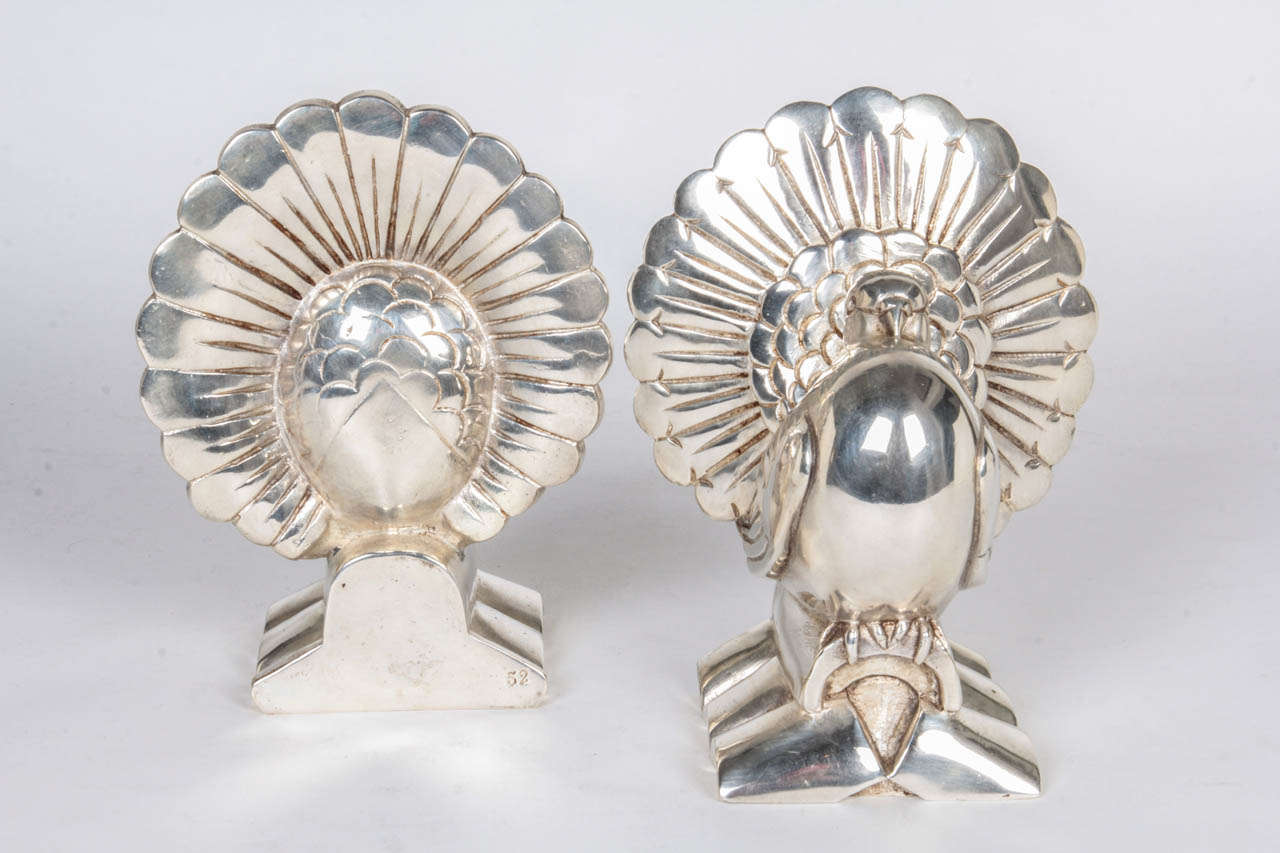 Marcel Bouraine Pair of French Art Deco “Dove” Bookends, circa 1930 For Sale 1