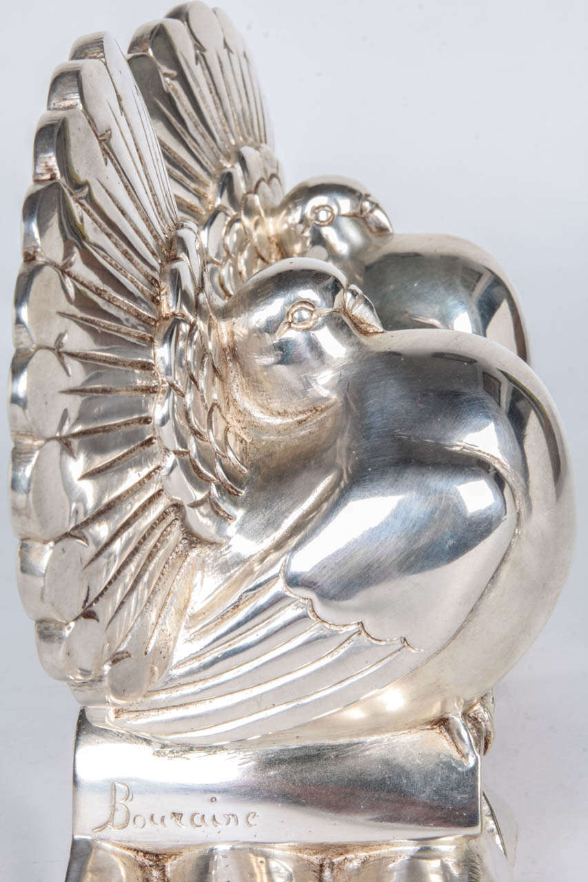 Marcel Bouraine Pair of French Art Deco “Dove” Bookends, circa 1930 For Sale 4