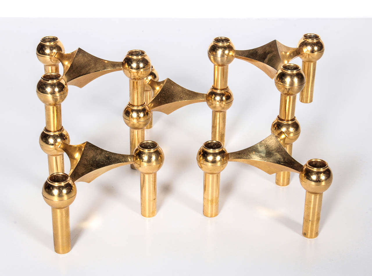 German Gold-Plated Modular Candelabra by Cesar Stoffi for Nagel