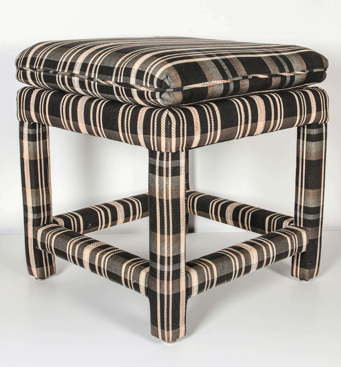 Mid-Century Modern Upholstered Stool Ottoman For Sale