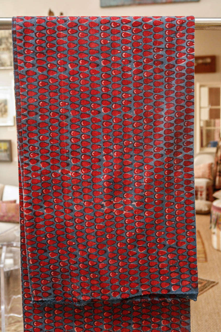 Vintage Indian Blocked Cotton Panel In Good Condition In Los Angeles, CA