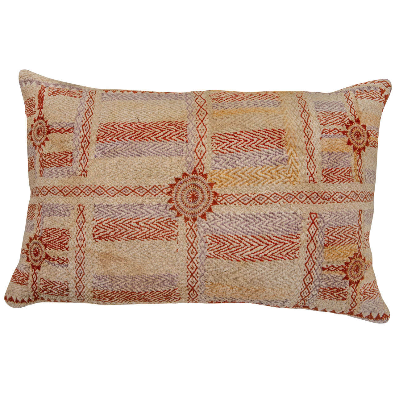Quilted & Embroidered Banjara Linen Pillow