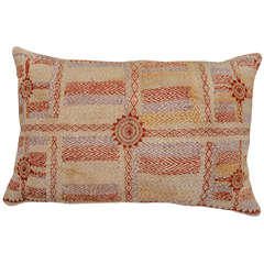 Vintage Quilted & Embroidered Banjara Linen Pillow