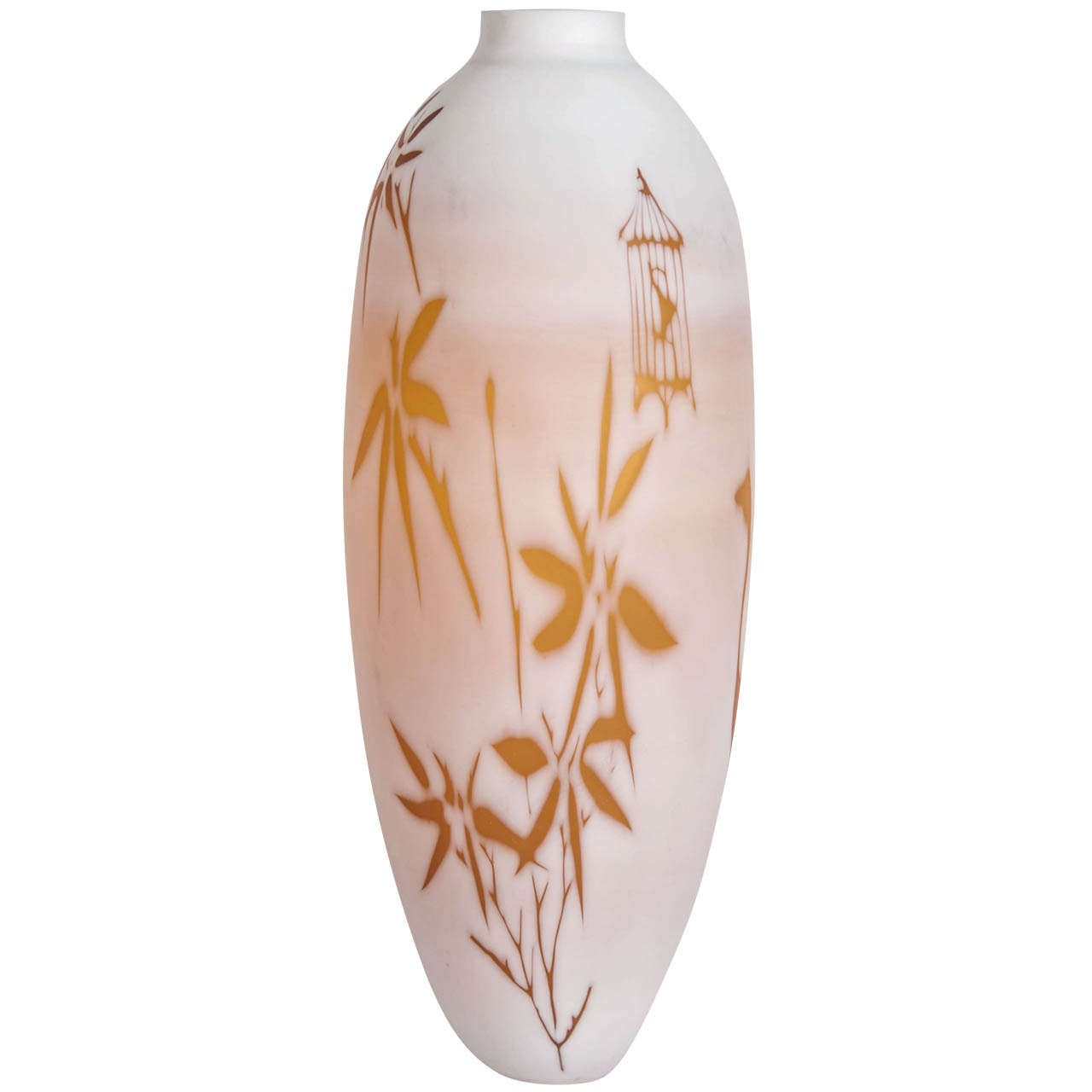 Dorchester Cameo Vase, a glass artwork in alabaster & gold by Sarah Wiberley