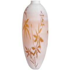 Dorchester Cameo Vase, a glass artwork in alabaster & gold by Sarah Wiberley