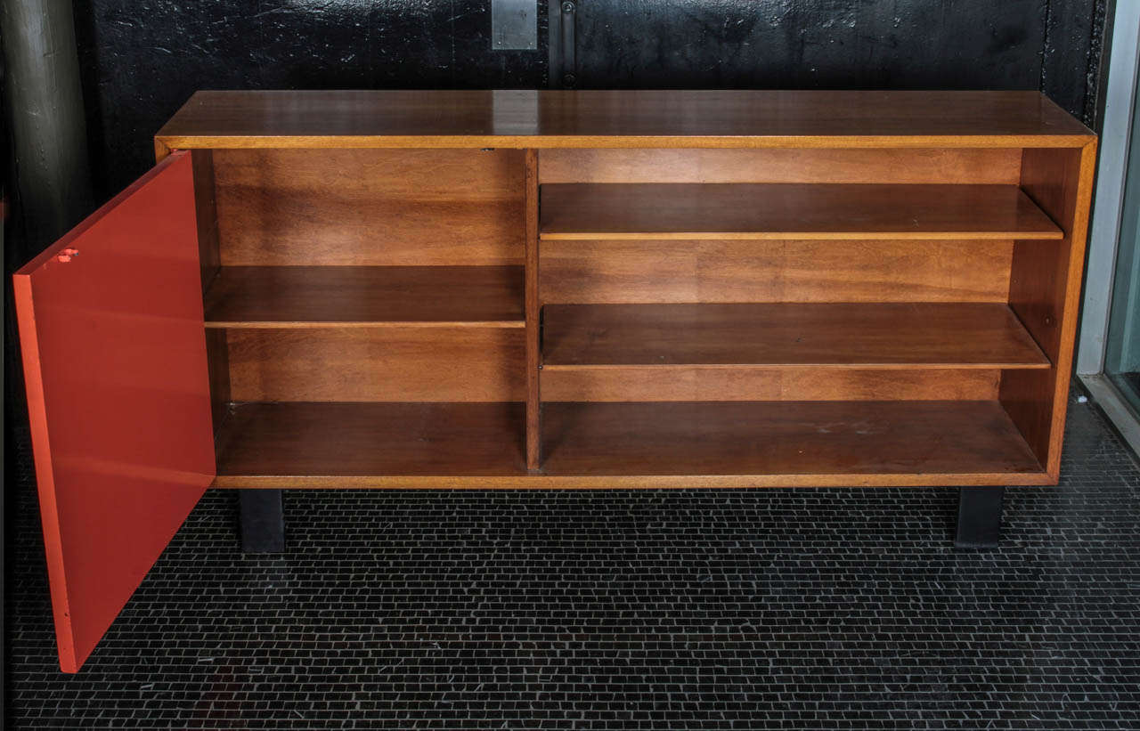 George Nelson Primavera Bookcases with Original Red Doors, Manufactured by Herman Miller In Good Condition In New York, NY