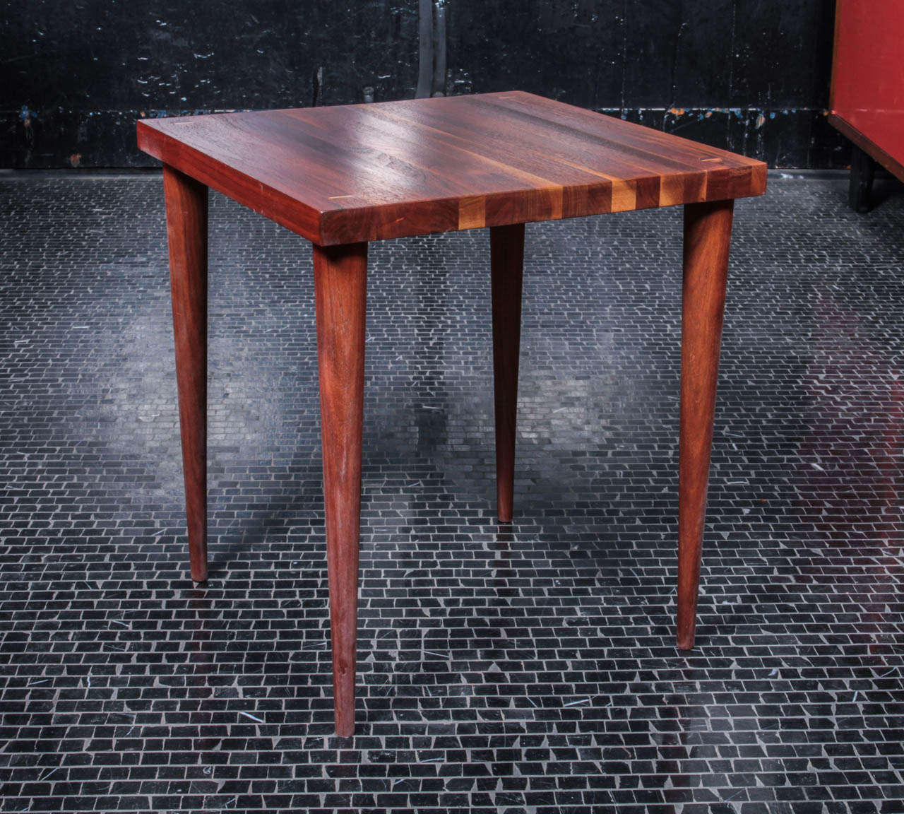 Set of 3 Solid Vintage Walnut Stacking Tables by Mel Smilow 2