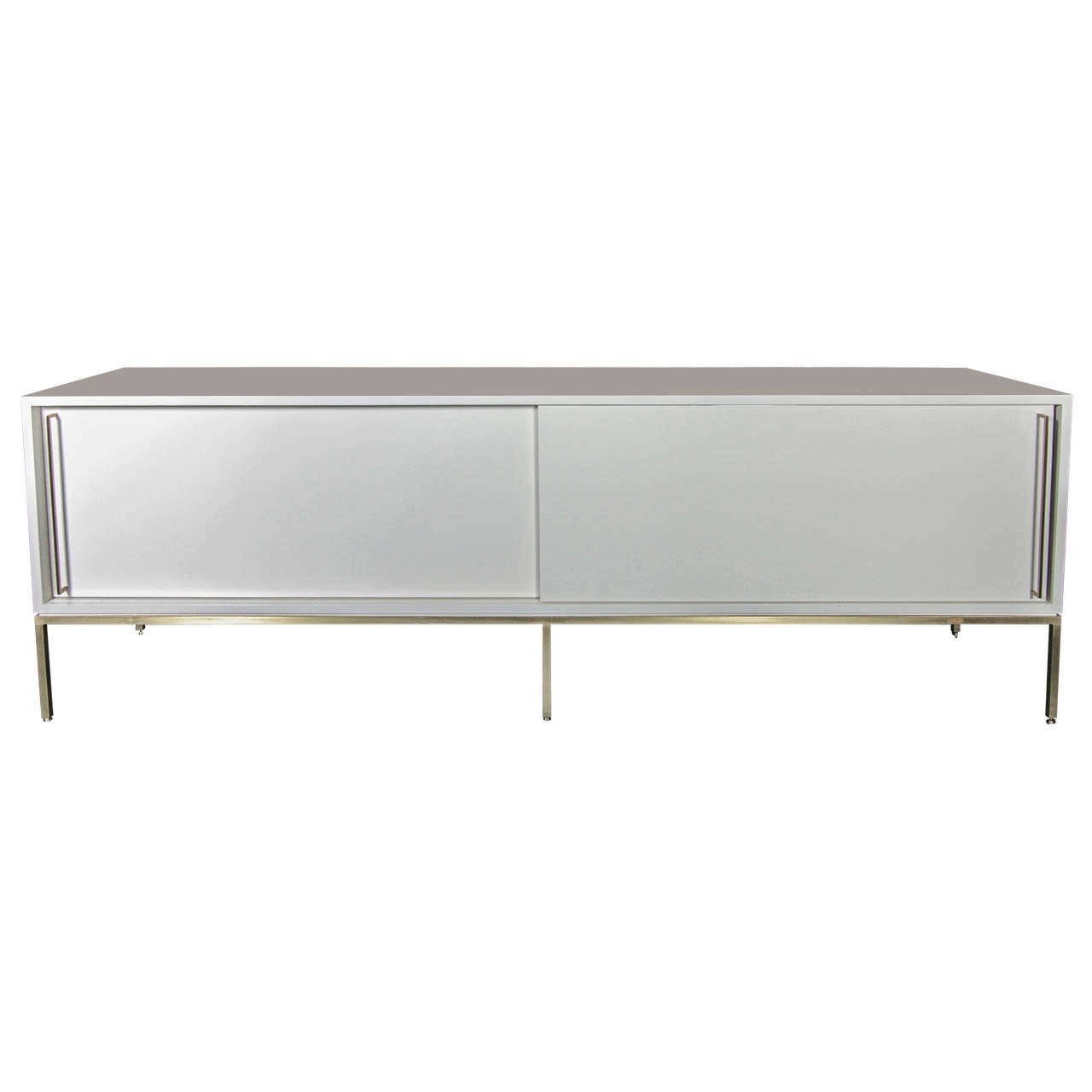 white and brass sideboard