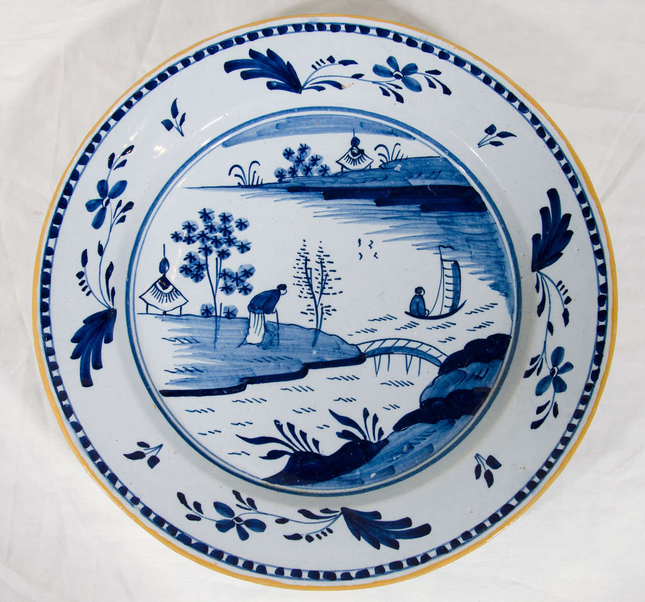 Pair of Dutch Delft Blue and White Chargers
