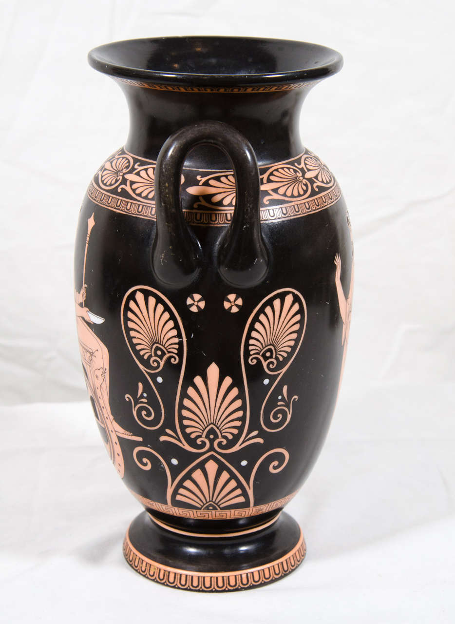 Greek Revival Neoclassical Greek Vase with Mythological Figures