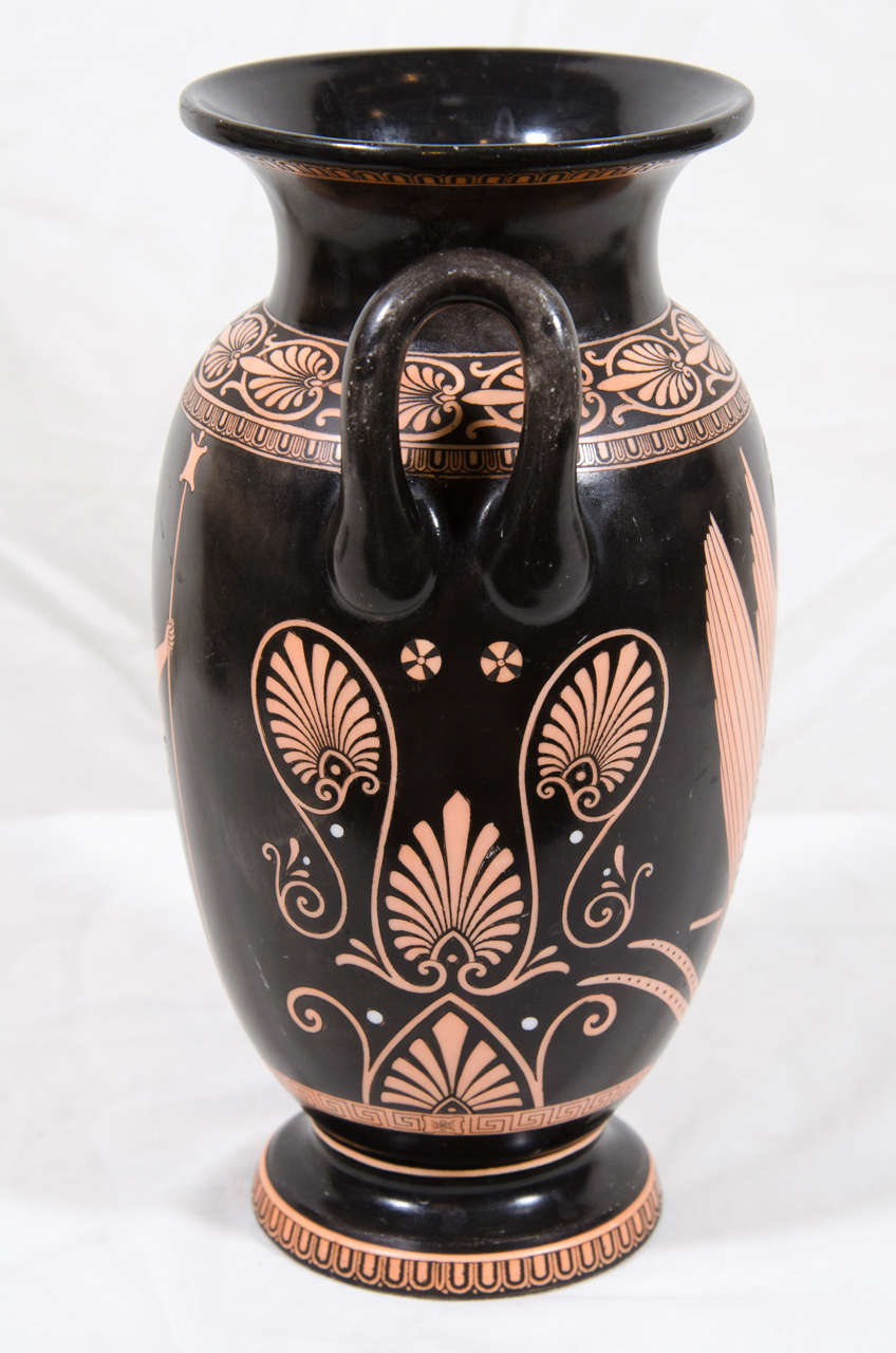Porcelain Neoclassical Greek Vase with Mythological Figures