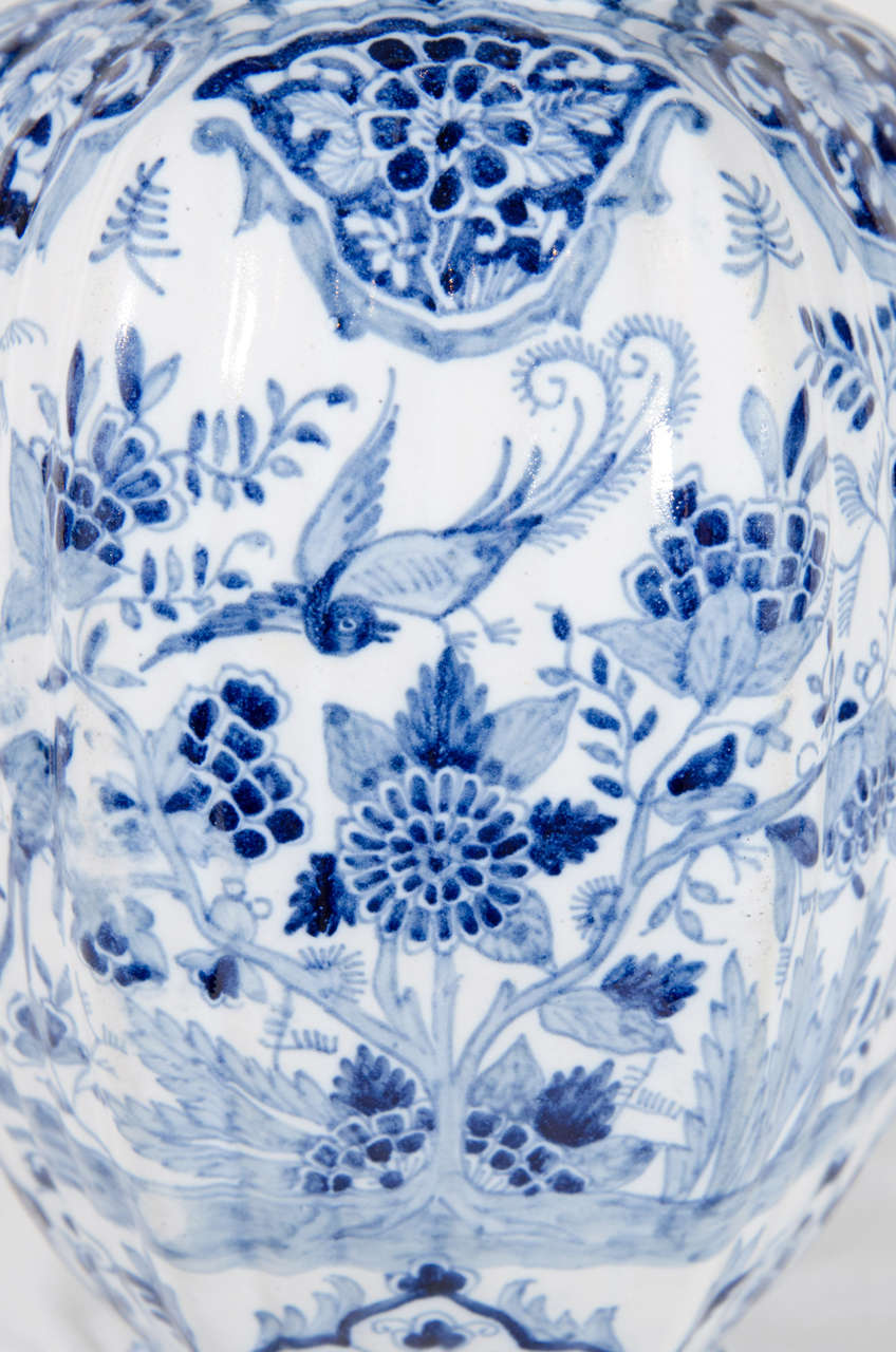 Pair of Dutch Delft Covered Vases 1