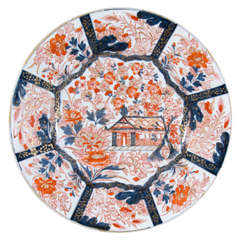 Large French Porcelain Charger Painted in the Imari Styles