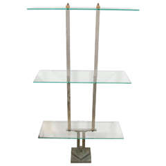 Three-Tier Glass Etagere 'Siegel Paris, ' France, circa 1930