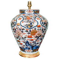 Charming Medium Sized Early 18th Century Imari Vase, Lamped