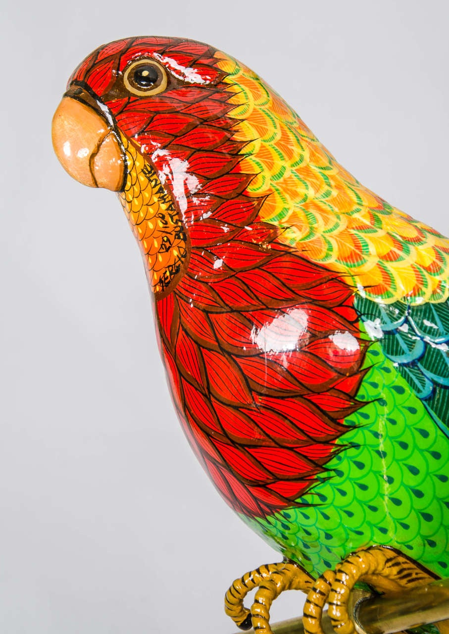 Mexican Large Papier Mache Parrot by Sergio Bustamante, 1978