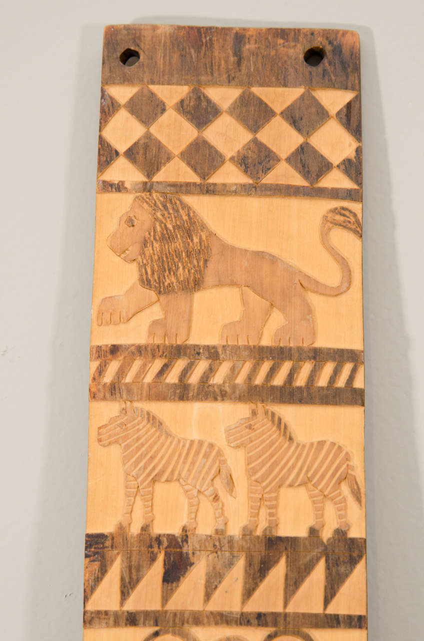 Wood Early 20th Century Tribal Zulu Mat Rack Panel, South Africa