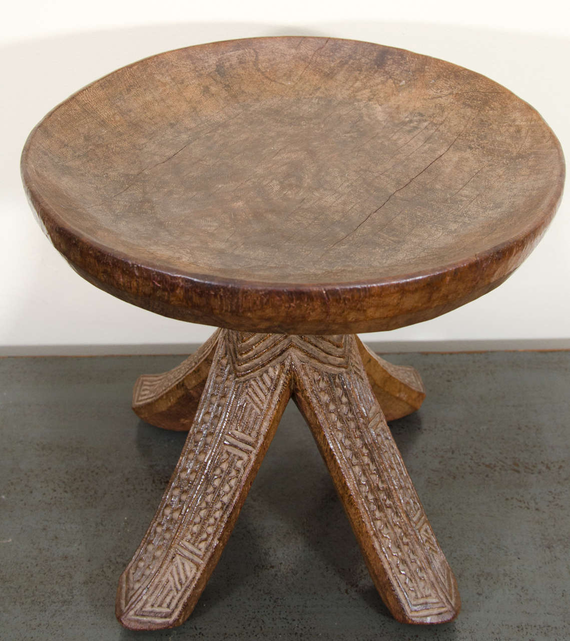 Nigerian Early 20th Century Tribal Igbo Stool, Nigeria