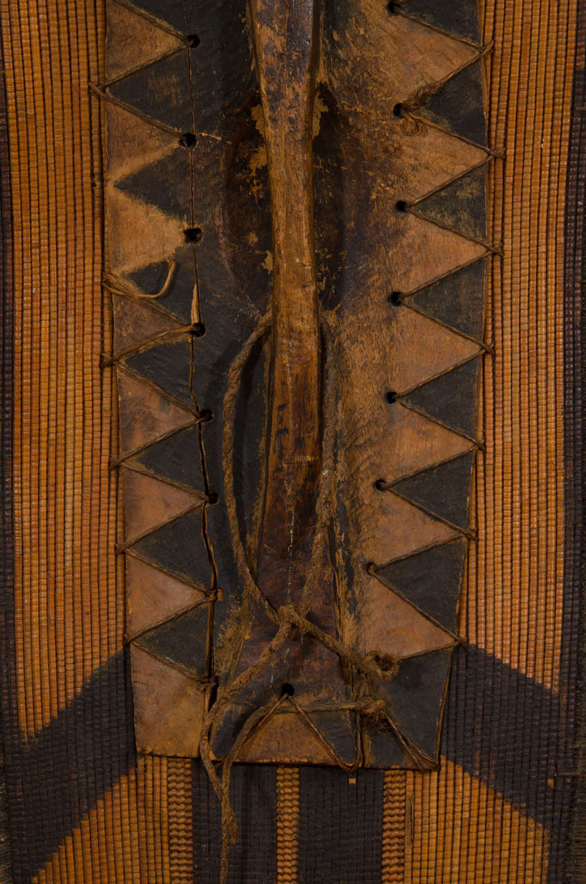 Early 20th Century African Poto Tribal Wicker Shield, Congo 1
