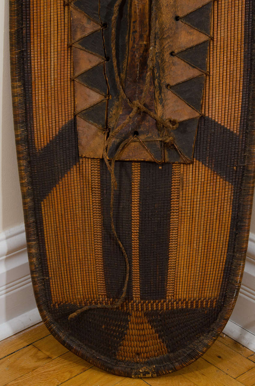 Early 20th Century African Poto Tribal Wicker Shield, Congo 2