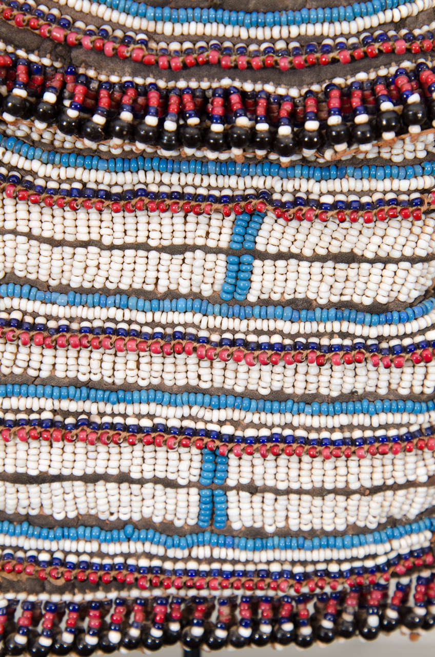 19th Century Tribal Beaded Tobacco Bag, South Africa In Good Condition In New York, NY