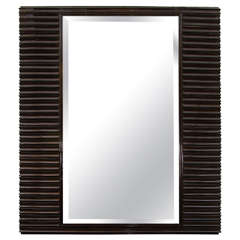Rectangular Mirror with Lacquered Ebonized Wood Surround 9