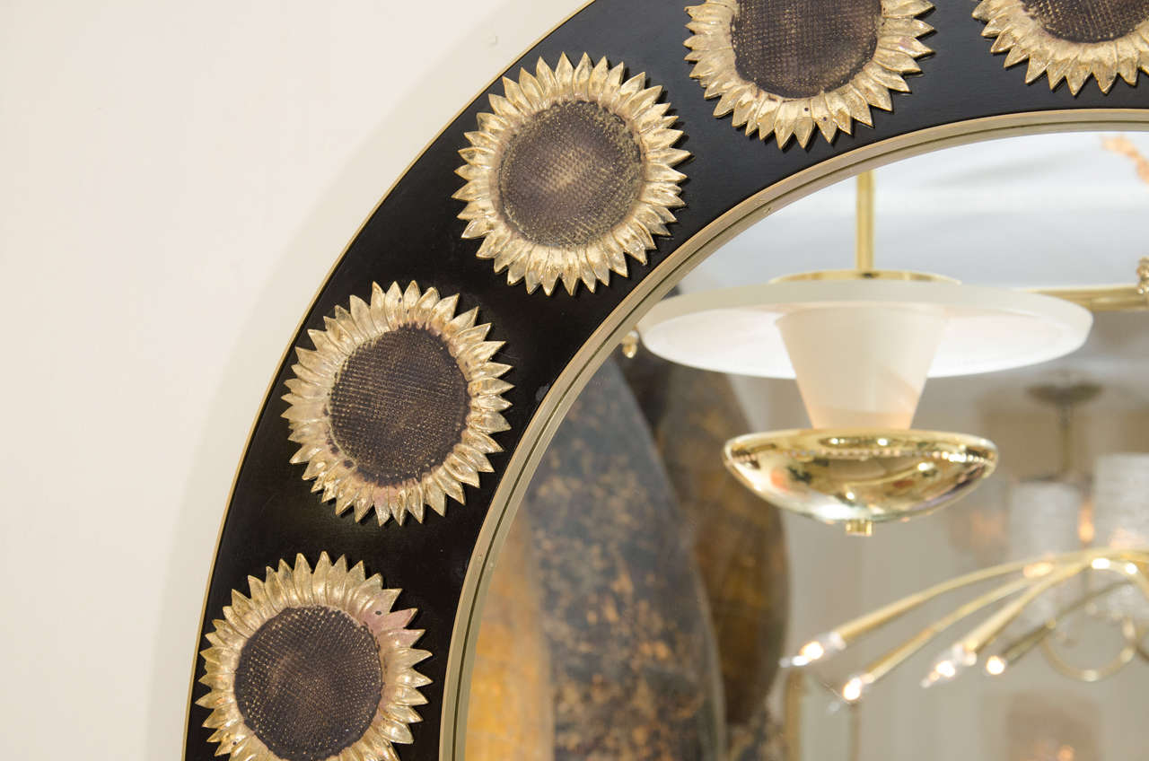 Ebonized Sunflower Surround Mirror