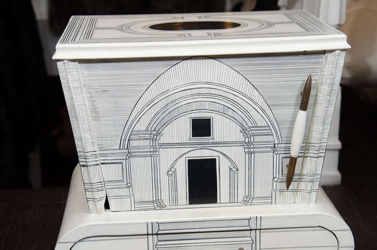 Italian Amazing Nightstands in the Style of Fornasetti 