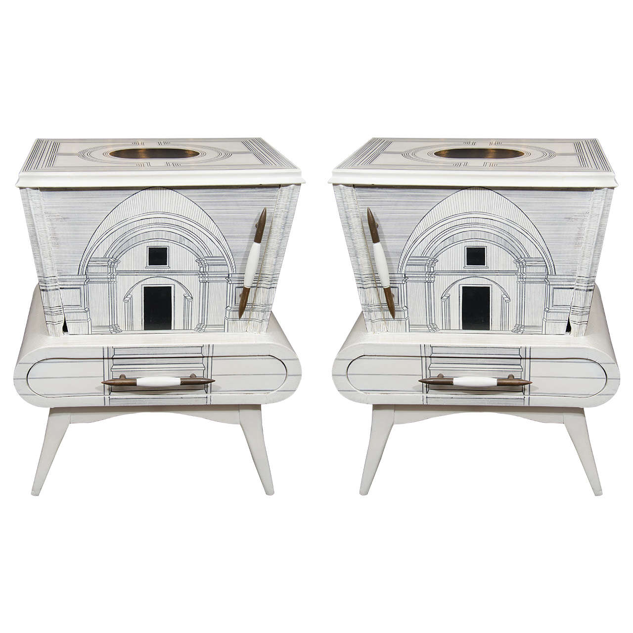Amazing Nightstands in the Style of Fornasetti 