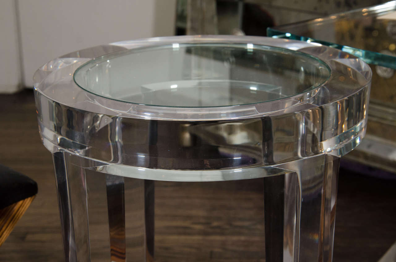 Contemporary Round Acrylic Occasional Table