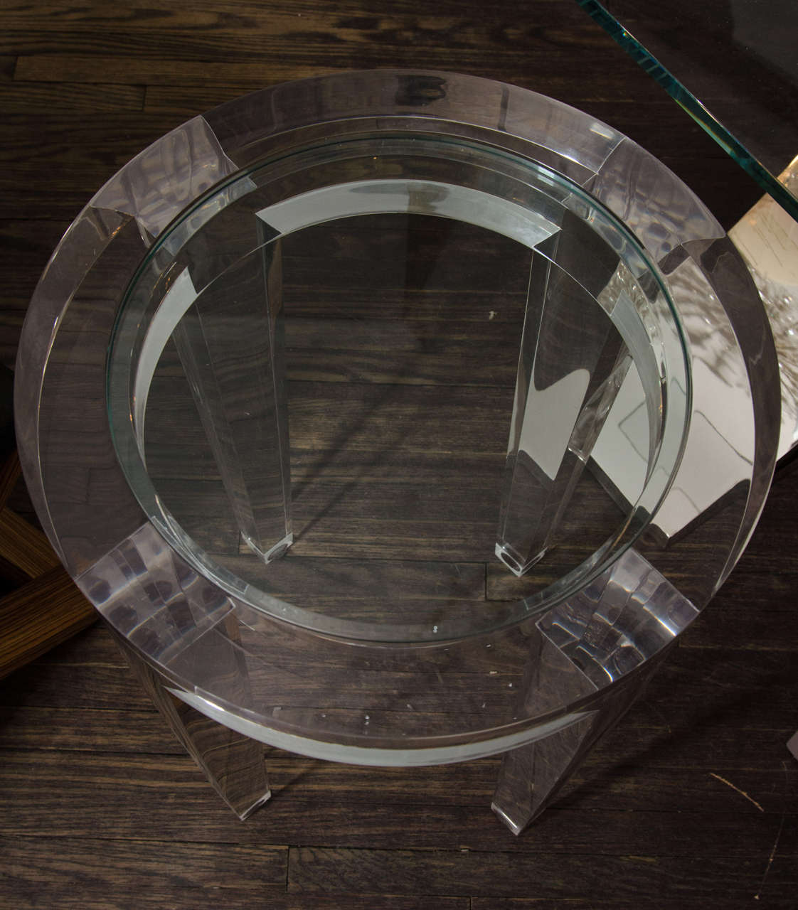 Round Acrylic Occasional Table at 1stDibs