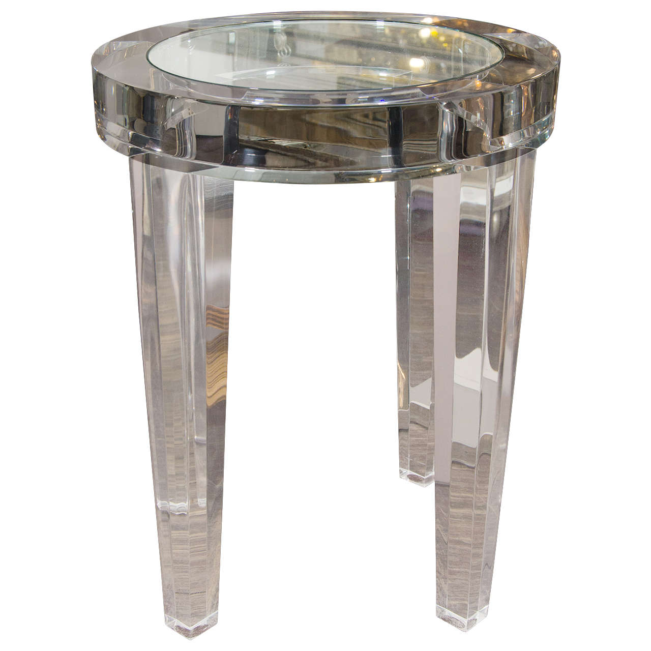 Round Acrylic Occasional Table at 1stDibs