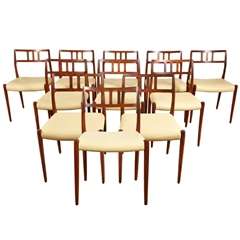 A Set of 10 Danish Rosewood Dining Chairs by Niels Otto Möller, 1960.