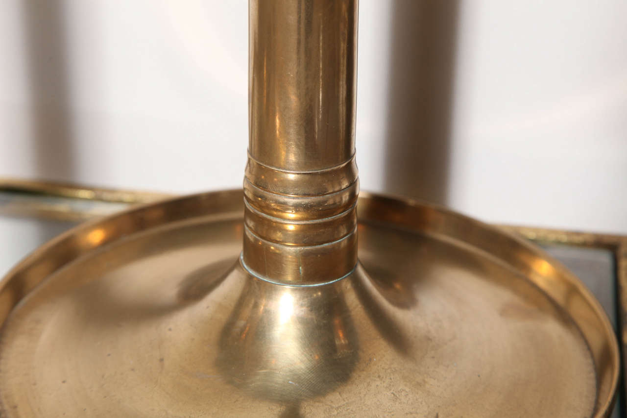 19th Century Pair of Tall Brass Candlesticks For Sale