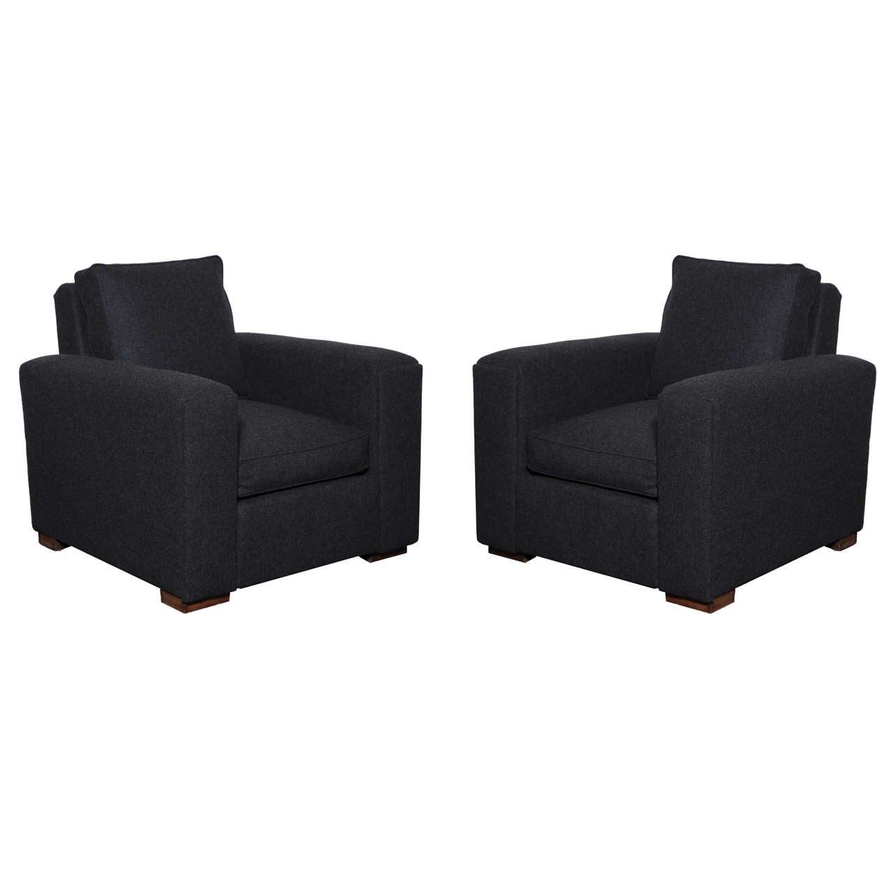 Pair of Deco Inspired Armchairs For Sale