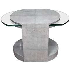 Shagreen and Glass Occasional Table by Ron Seff